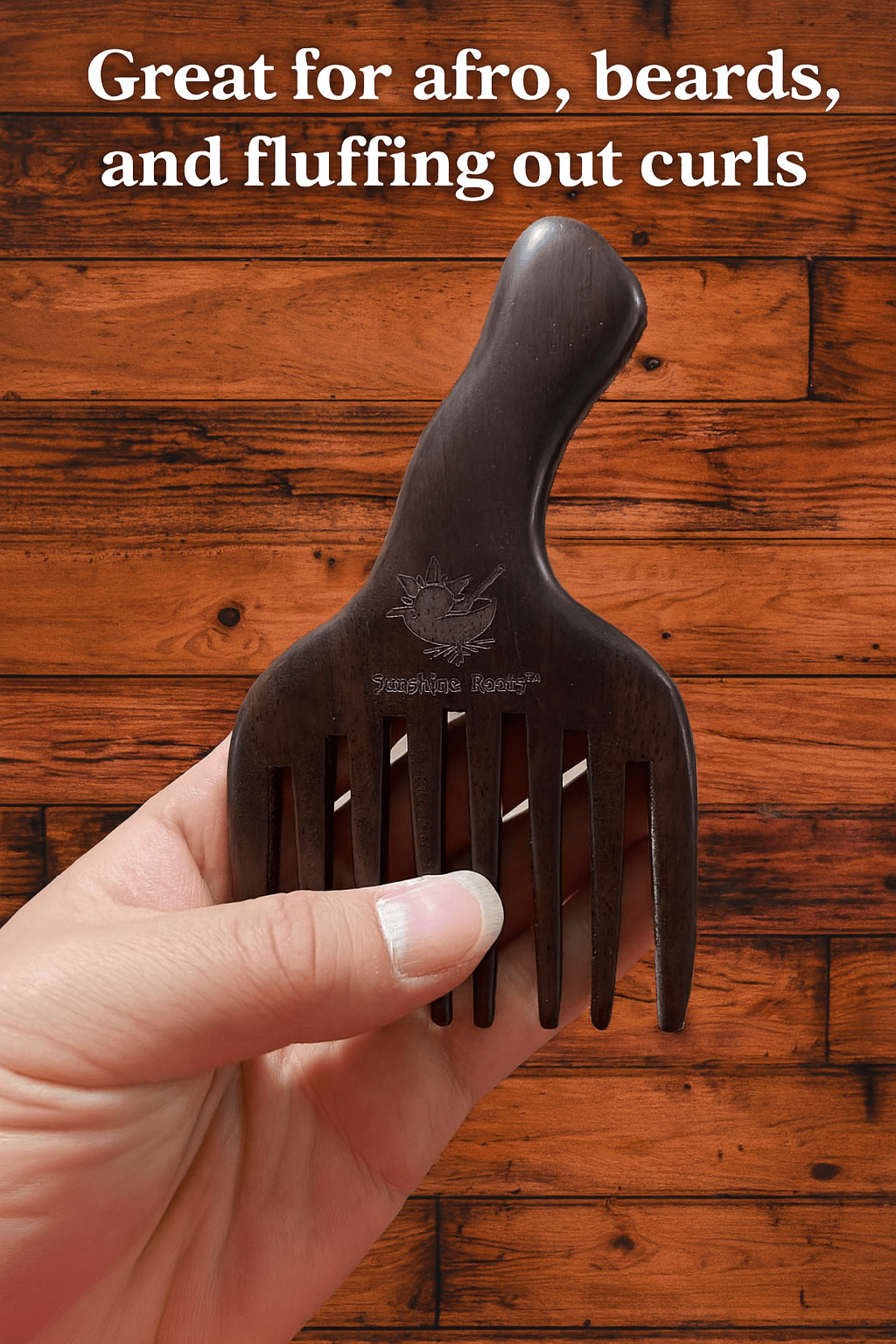 Wooden Hair Pick - Sunshine Roots