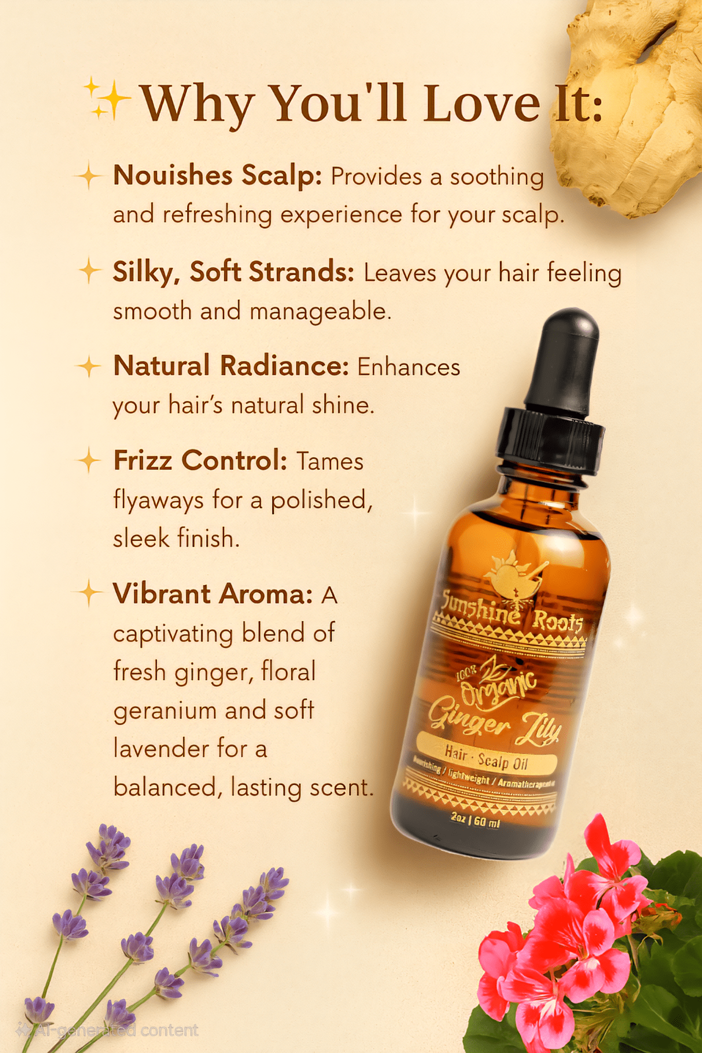 Ginger Lily Hair & Scalp Oil - Sunshine Roots