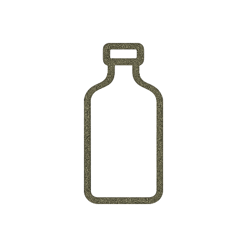 Outline of a bottle on a white background