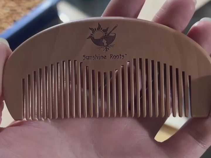Wooden Beard and Hair Comb