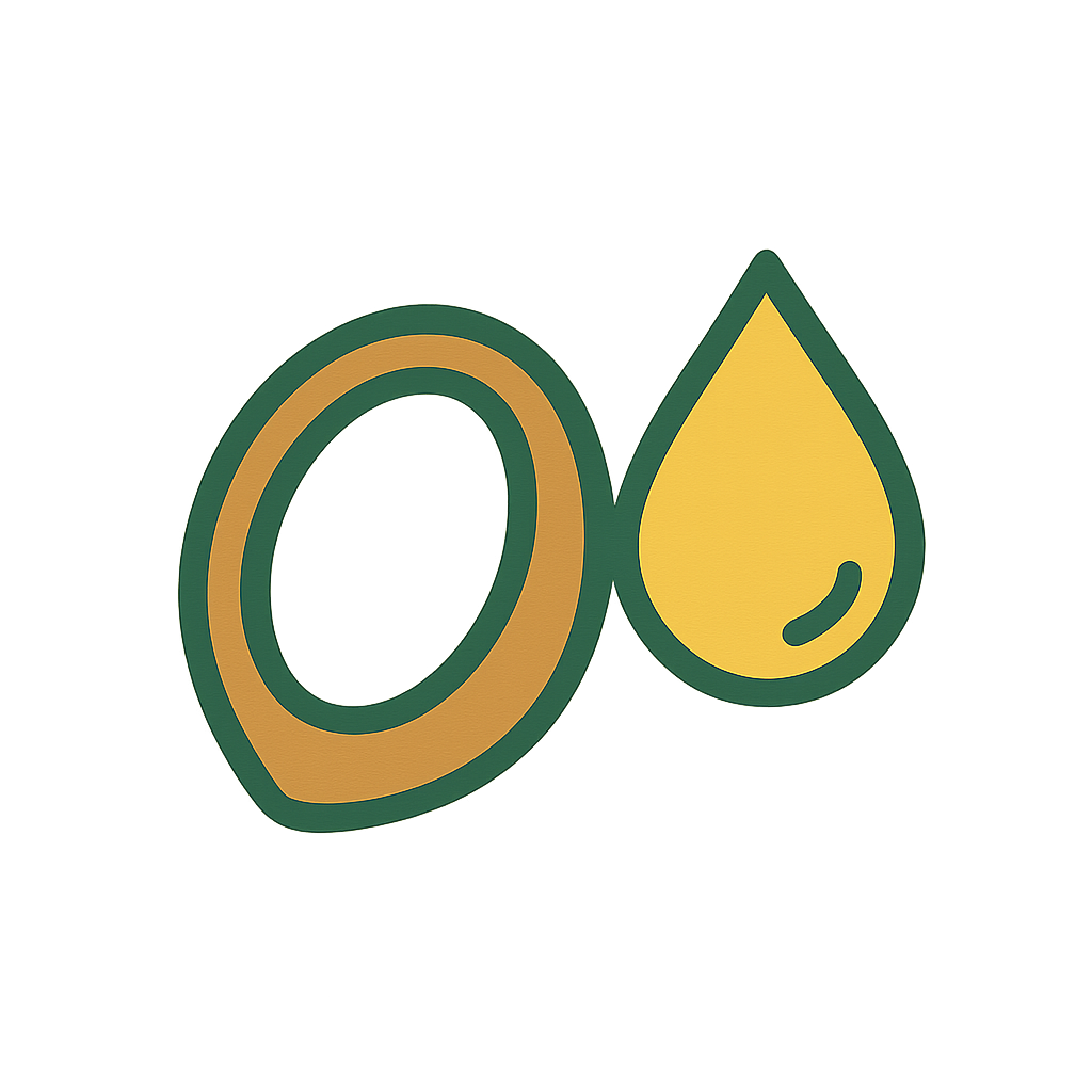 Logo with a green circle and yellow droplet on a white background