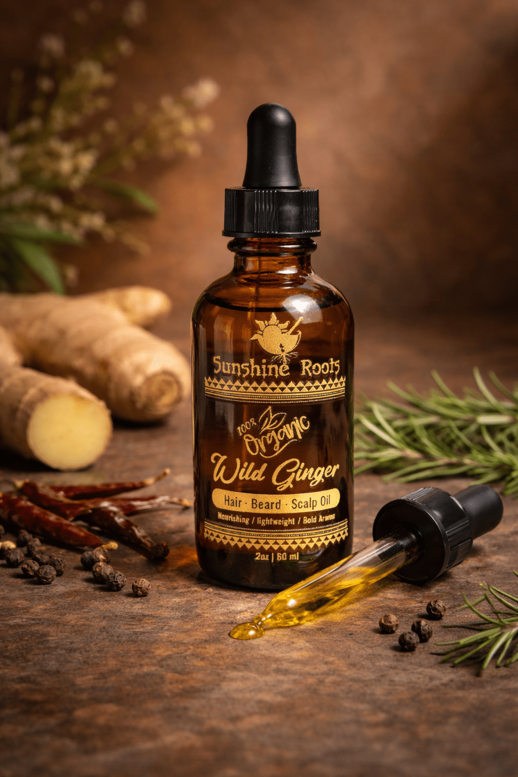 Wild Ginger Hair & Beard Oil - Sunshine Roots